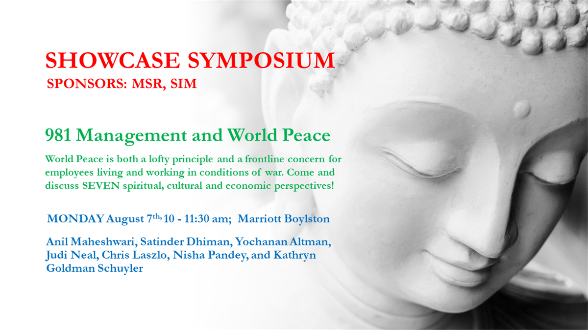 Poster for showcase symposium 981 on Management and World Peace